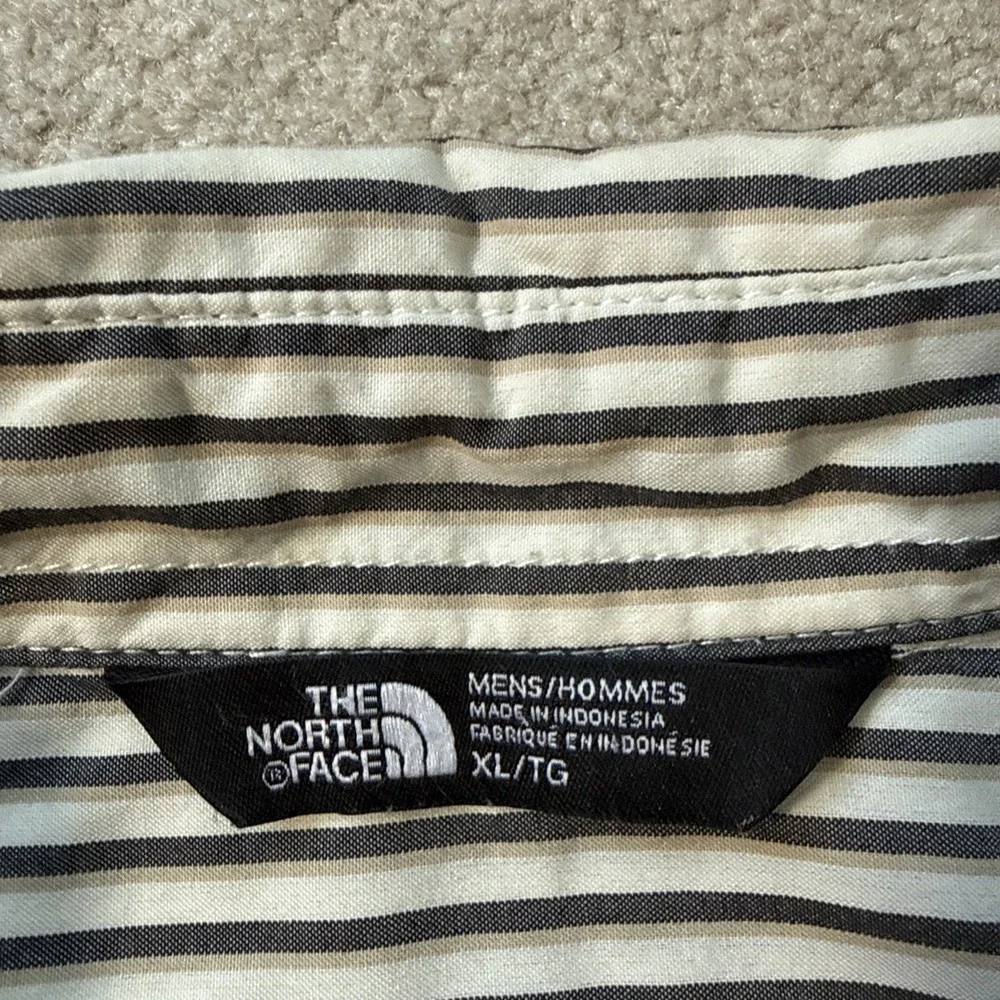 THE NORTH FACE Striped Short Sleeve Shirt Men's Sz XL Snap Button Outdoors Retro
